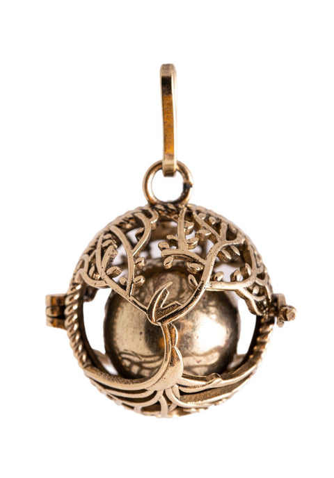 Intricate Viking Yggdrasil Pendant w/Sound Ball Norse Mythology | Tree of Life