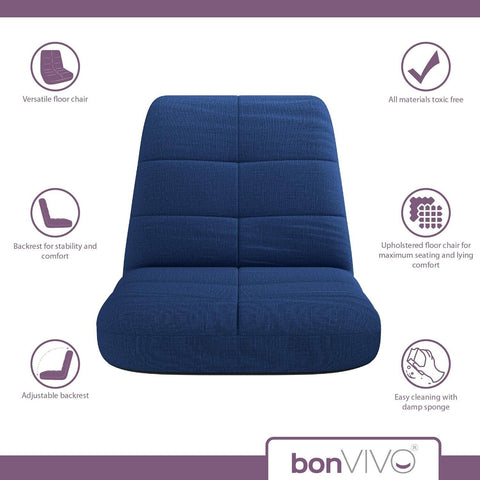 Easy Lounge Floor Chair | Adjustable Padded Sofa Back | Meditation Gaming Seat