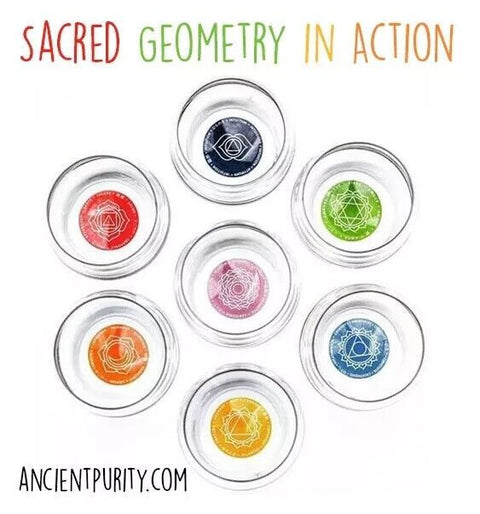 Chakra Healing Glasses | 7 Glass Box Set | Sacred Geometry | Nature's Design