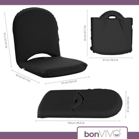 bonVIVO Floor Chair Back Support | Multi-Angle Portable Seating | Meditation