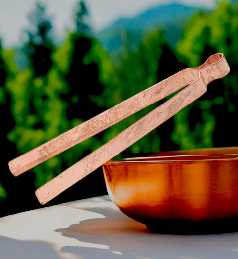 Ritual Shisha Coal Fireplace Tongs Copper Incense Tongs w/Engraving 22cm Havan