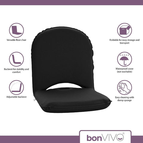 bonVIVO Floor Chair Back Support | Multi-Angle Portable Seating | Meditation