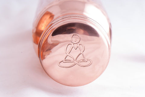 Hand-hammered Pure Copper Water Bottle Flower of Life - Ayurvedic | 900ml