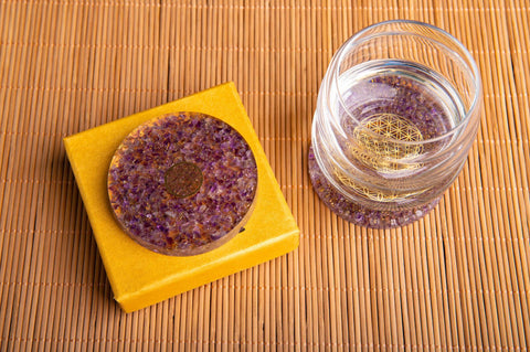 Orgone Coaster Amethyst Gemstone Therapy | Pure Vital Life Energy Cleansing