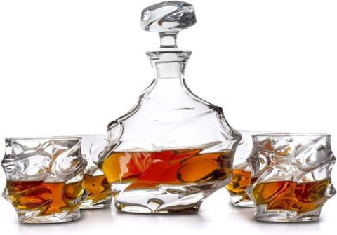 Whisky Decanter 750ml Set of 4 Whiskey Glasses 300ml Fathers Day Xmas Gift Christmas Present