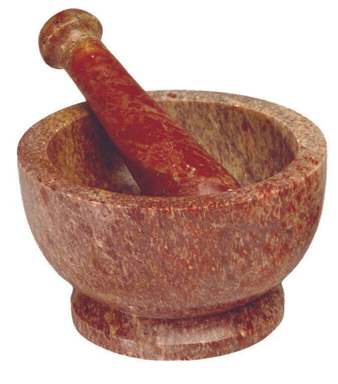 Red Soapstone Mortar with Pestle | Heavy Hand-Carved Spice Herbs Incense